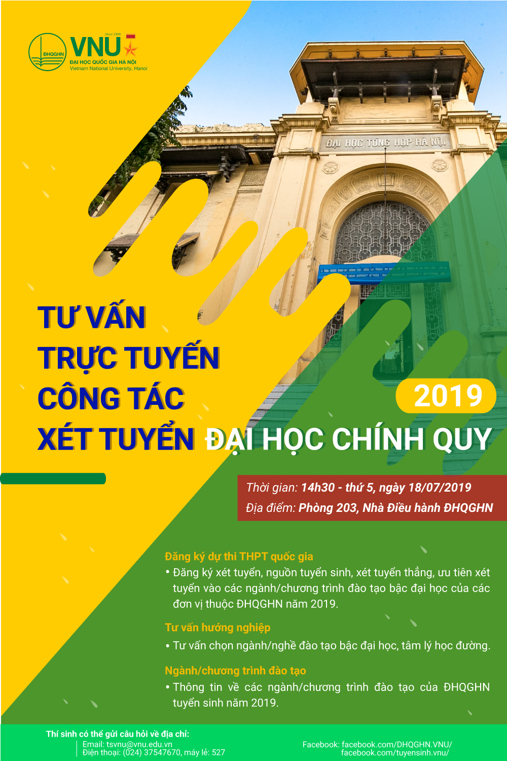 Tư vấn trực tuyến tuyển sinh đại học chính quy năm 2019