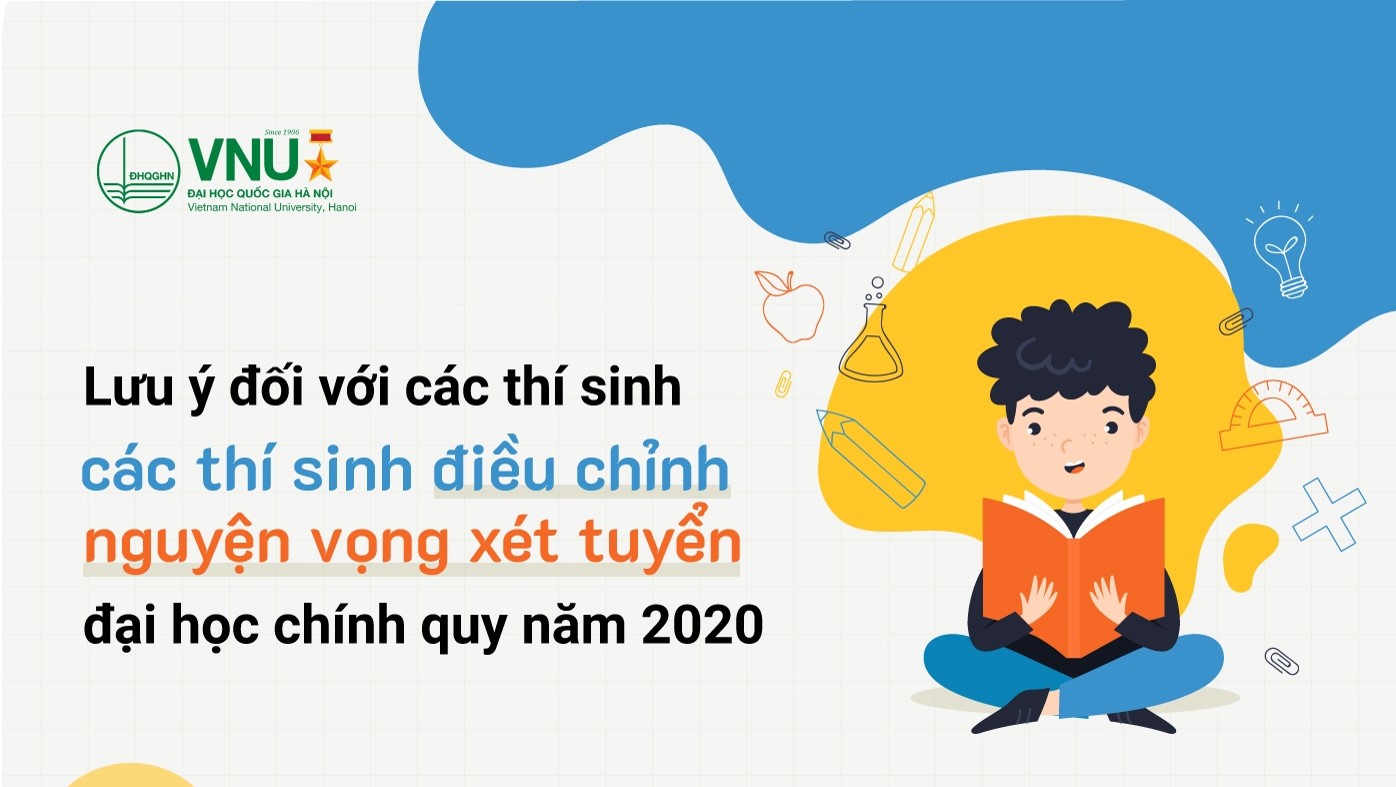 Lưu ý đối với các thí sinh điều chỉnh nguyện vọng xét tuyển đại học chính quy năm 2020